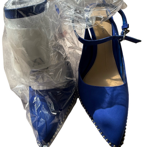 Gianni Bini Elegant Blue Suede Heels with Ankle Strap